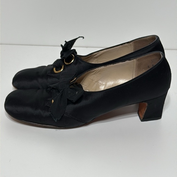 Vintage Rare Del Arte Shoes Satin Ballet Style Heels - Picture 4 of 17